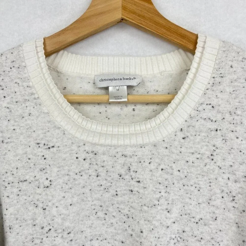 Christopher & Banks Pullover Sweater Classy Academia Grandma Core Chic Boho M - Picture 2 of 7